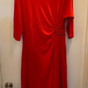 Elegant Red Dress with Embellishments